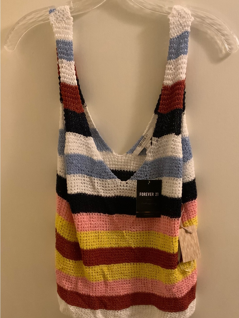 Limited Edition Forever 21 Women's Multicolor Striped Knit Tank Top